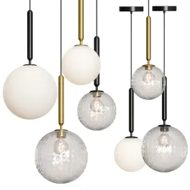 Modern glass ballled pendant lamp